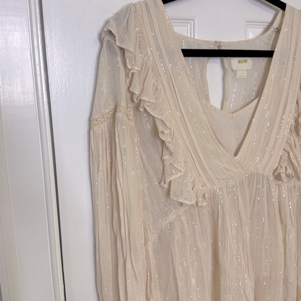 Maeve Cream Ruffle Blouse - Picture 4 of 10